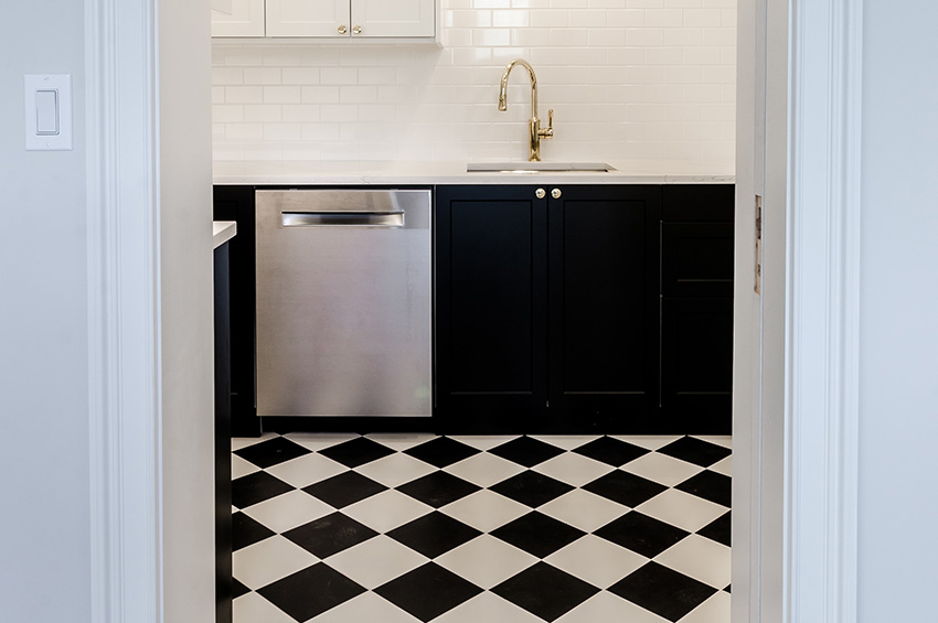 black and white lvp flooring