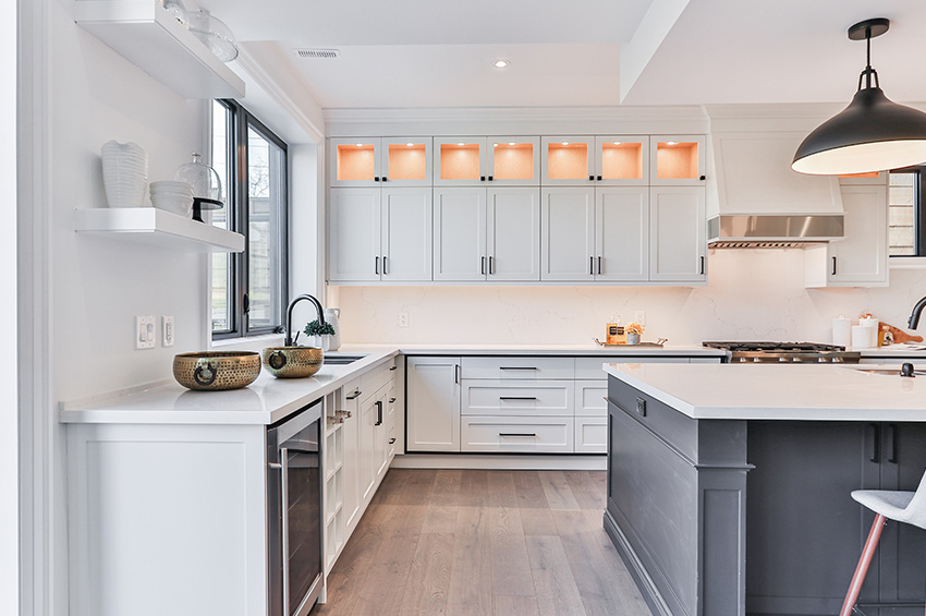 Luxury vinyl plank flooring in a kitchen