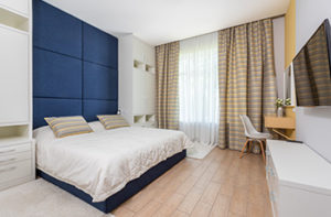 Bamboo flooring in a bedroom