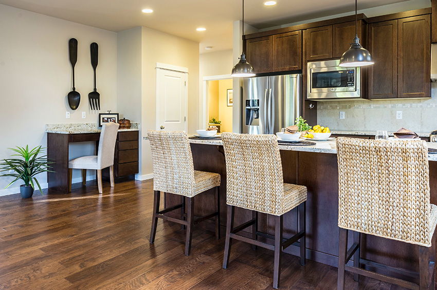 Hardwood floors in new kitchen